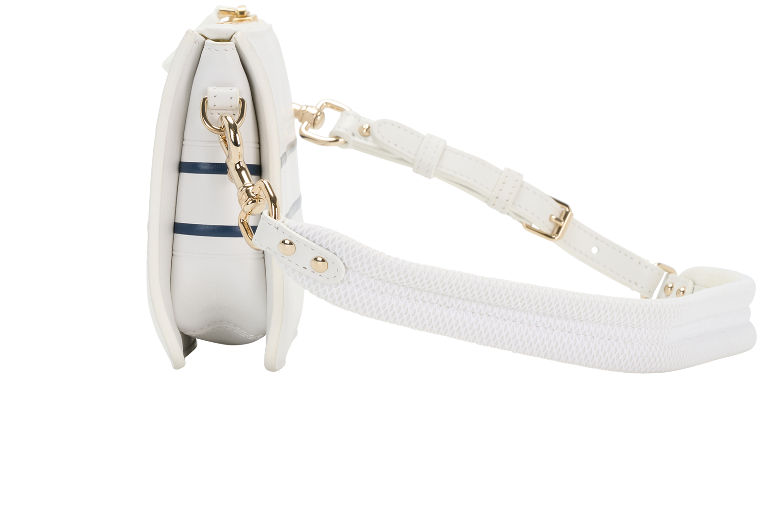 Vibe Pouch, &pound;950, Handbags, Blue/White, Leather, Bottom view